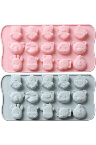 2 Pieces Silicone Baking Mold, Non-stick Chocolate Silicone Mold for Cake Cookies Candy Jelly Ice T