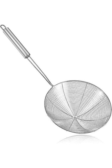 BishtHub Stainless Steel Strainer Skimmer Spoon Deep Fryer Ladle &amp; Food Strainer Kitchen Tools Kitc