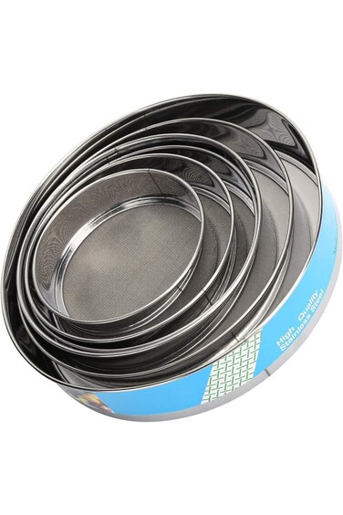 Stainless Steel Baking Flour Strainer Set 5 Sizes   Round Fine Mesh Strainer   Baking Sieve Straine