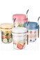 Andgogo 4 Pack Overnight Oats Containers with Lids and Spoons 16 Oz Glass Jars for Overnight Oats L
