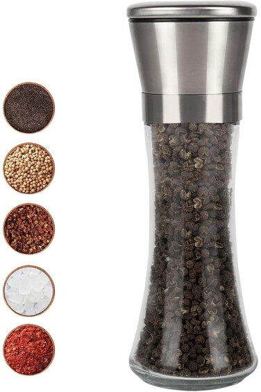 Tazweeq Pepper Grinder or Salt Grinder, Aadjustable Black Pepper Grinder, Long Lasting Fresh Keepin