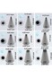 Suuker Open Star Piping Tips Set,9 Pieces French Star Tube Set Frosting Nozzle Kit,Stainless Steel