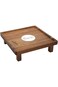 صينية سوشي مربعة الشكل من خشب الأكاسيا مع أرجل - لون بني، 25 × 25 سم، AW19-X088-L