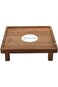 صينية سوشي مربعة الشكل من خشب الأكاسيا مع أرجل - لون بني، 25 × 25 سم، AW19-X088-L