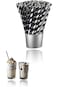 Sweet seven 100-pack Biodegradable Black Paper Straws - Stars, Dots, Stripes, and Waves - Perfect f