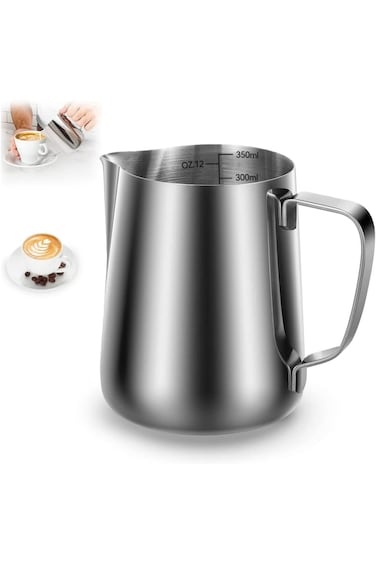 Proxima Direct Milk Frother Jug 350ml/12oz 304 Stainless Steel Frothing Pitcher Steaming Measuremen