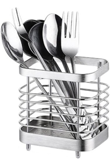 SupWolf Kitchen Utensil Holder， Stainless Steel Storage Cooking Silverware Caddy，Kitchen Utensil Dr