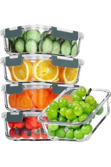 bpa Glass Meal Prep Containers,Glass Food Storage Containers with Lids,Food Storage Container 100%