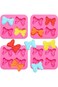 Silicone Fondant Mold Chocolate Molds, 4 PCs Bow Silicone Moulds, Bow Shapes Fondant Cake Molds for