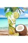 ELECDON 50pcs Drink Umbrellas Picks, Handmade Green Coconut Palm Tree Parasol Fruit Sticks For Drin