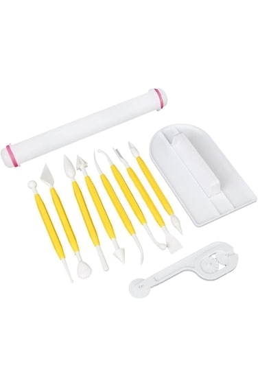 Fondant Cake Decorating Tool, Sugarcraft Icing Cake Making Set, Smoother Fondant Cutter Embosser Ic