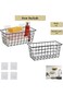 Azonee 2 Pcs Kitchen Hanging Baskets, Wall Mounted Storage Basket Kitchen Hanging Organizer Basket