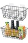 Azonee 2 Pcs Kitchen Hanging Baskets, Wall Mounted Storage Basket Kitchen Hanging Organizer Basket
