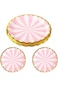 TERRIFI Pink and Gold Paper Plates, Disposable Plates Pastel Party Tableware Paper Party Plates 20