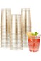 20PCS Gold Glitter Plastic Cups, Disposable Wine Cups for Wedding, Thanksgiving &amp; Party (Gold Glitt