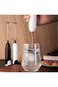 Electric Milk Frother White and Black &ndash; Elegant Design, Battery Operated, Ideal for Coffee, Milk &amp;