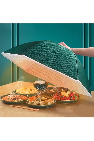 Goodern Food Cover,Foldable Food Tent,Dish Cover Guard,Aluminium Foil Pop-Up Umbrella Screen Tent,D