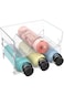 Puricon Plastic Water Bottle Organizer Rack, Stackable Bin Holder for Insulated Tumbler Sports Flas