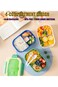 Wantoty Bento Lunch Box,Toddler Kids Lunch Boxes, or Kids Girls Boys, 4 Compartments,Utensils Set,
