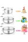 E-far Cake Pan Set of 3 (4 inch/6 inch/8 inch), Stainless Steel Small Round Layer Cake Baking Pans,