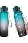 GEMFUL Water Bottle 1L with Straw Motivational Time Marker Tritan BPA Free Drink Bottle for Sports