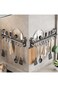 Kitchen Hanging Racks 304 Stainless Steel 30cm Rail Utensil Storage Hanger with 6 Pcs Hooks, Wall M