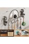 Kitchen Hanging Racks 304 Stainless Steel 30cm Rail Utensil Storage Hanger with 6 Pcs Hooks, Wall M