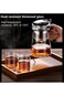 Goodern 500ML Glass Teapot with Removable Tea Infuser Clear Tea Kettle with One Button Press to Fil