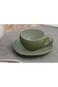 Easy Life Organica Dishwasher Safe Stoneware Ceramics Cup and Saucer Set Green 90ml R2657#ORGR