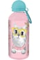 زجاجة مياه من الألومنيوم بتصميم قطة للأطفال مع خطاف، سعة 600 مل