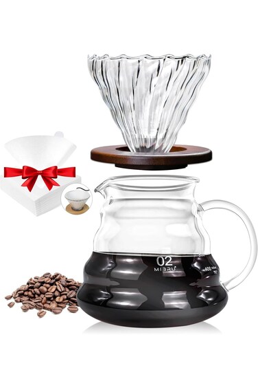 MIBRU V60 Drip Coffee Set Drip Coffee Maker Set Professional Coffee Machine Drip Set of 3 Drip Uten