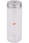 Cylindrical Plastic Food Storage Container Jar With Silver Lid &amp; Spout 350 ml (10 Pieces)