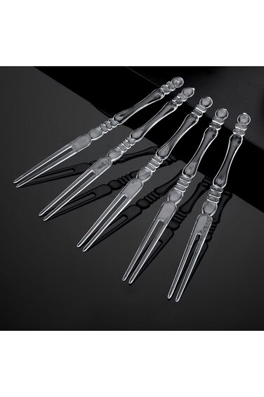 شوكة فواكه بلاستيكية للاستخدام مرة واحدة من ECVV، شوكة كيك صغيرة، شوكة تذوق المقبلات، شوكة كوكتيل