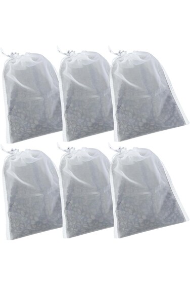 ECVV 6PCS 20cm x 30cm Reusable Coffee Filter Bags Fine Mesh Nylon Straining Bag Food Strainer Bag f