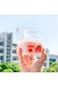 Azonee Clear Glass Milk Carton Cup &ndash; 13.4 Oz Microwavable Cute Peach Design, Mini Creamer Pitcher,
