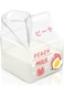 Azonee Clear Glass Milk Carton Cup &ndash; 13.4 Oz Microwavable Cute Peach Design, Mini Creamer Pitcher,
