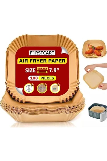 Luksyol Premium Parchment Paper Liners 100 Square, Beige, 7008square air fryer paper liners with la