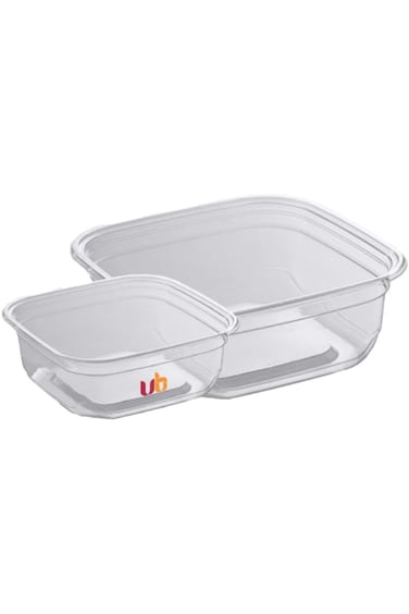 Transparent Square Plastic Food Storage Containers (10 Pieces) (250 ml)