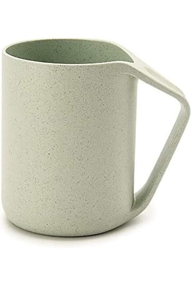 Shallow Colourful Wheat Straw Bevel Mug - Green