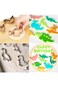 4 Pcs Dinosaur Sandwich Cutters, Dinosaur Cookie Cutter Set, Baking Mold for Birthday Party