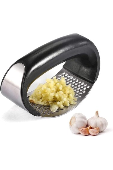 ECVV Garlic Press Rocker, Stainless Steel Garlic Mincer Crusher Professional Kitchen Gadgets Garlic
