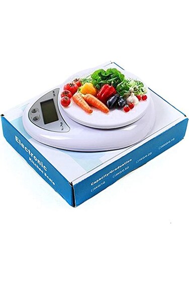 ميزان إلكتروني رقمي لقياس وزن الطعام مزود بإضاءة LED (5 كجم × 1 جم)