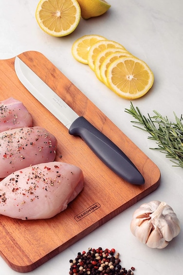 Tramontina Plenus 6 Inches Kitchen Knife with Stainless Steel Blade and Gray Polypropylene Handle