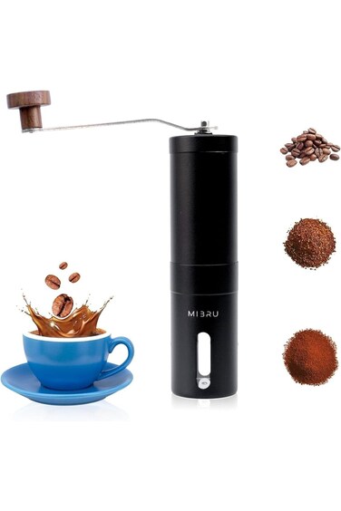MIBRU Manual Coffee Grinder wooden Handel, Manual Coffee Grinder Portable Hand Coffee Grinder with