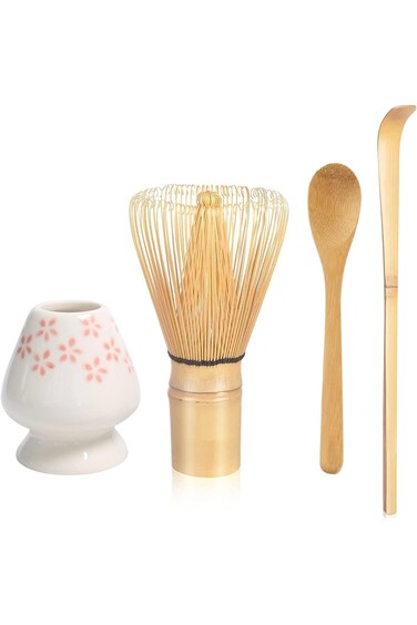 VYLORI Matcha Whisk Set - Traditional Bamboo Matcha Tea Set (Chasen, Chashaku, Tea Spoon, Whisk Hol