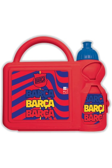 FCB Barcelona Kids Plastic Lunch Box and Water Bottle, Red
