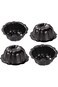 ALMEKAQUZ 4 Pack Mini Cake Pan, 4 Inch Nonstick Fluted Tube Cake Pans, Oven Baking Mold Metal Round