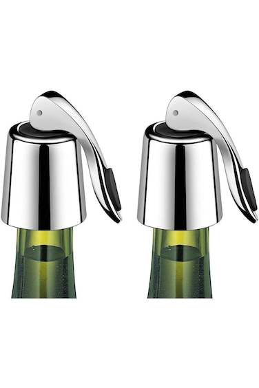 ZJR-KSA Wine Bottle Stopper Stainless Steel, Wine Bottle Plug with Silicone, Expanding Beverage Bot