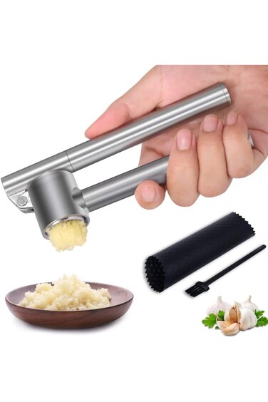 Mempedont Garlic Press Mincer - 304 Stainless Steel Garlic Crusher, Detachable, Heavy-duty, Rust Pr