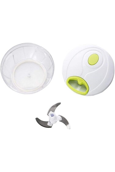 Speedy Chopper Stainless Steel Blade Manual Mini Food Vegetable Pull Chopper, 400ml